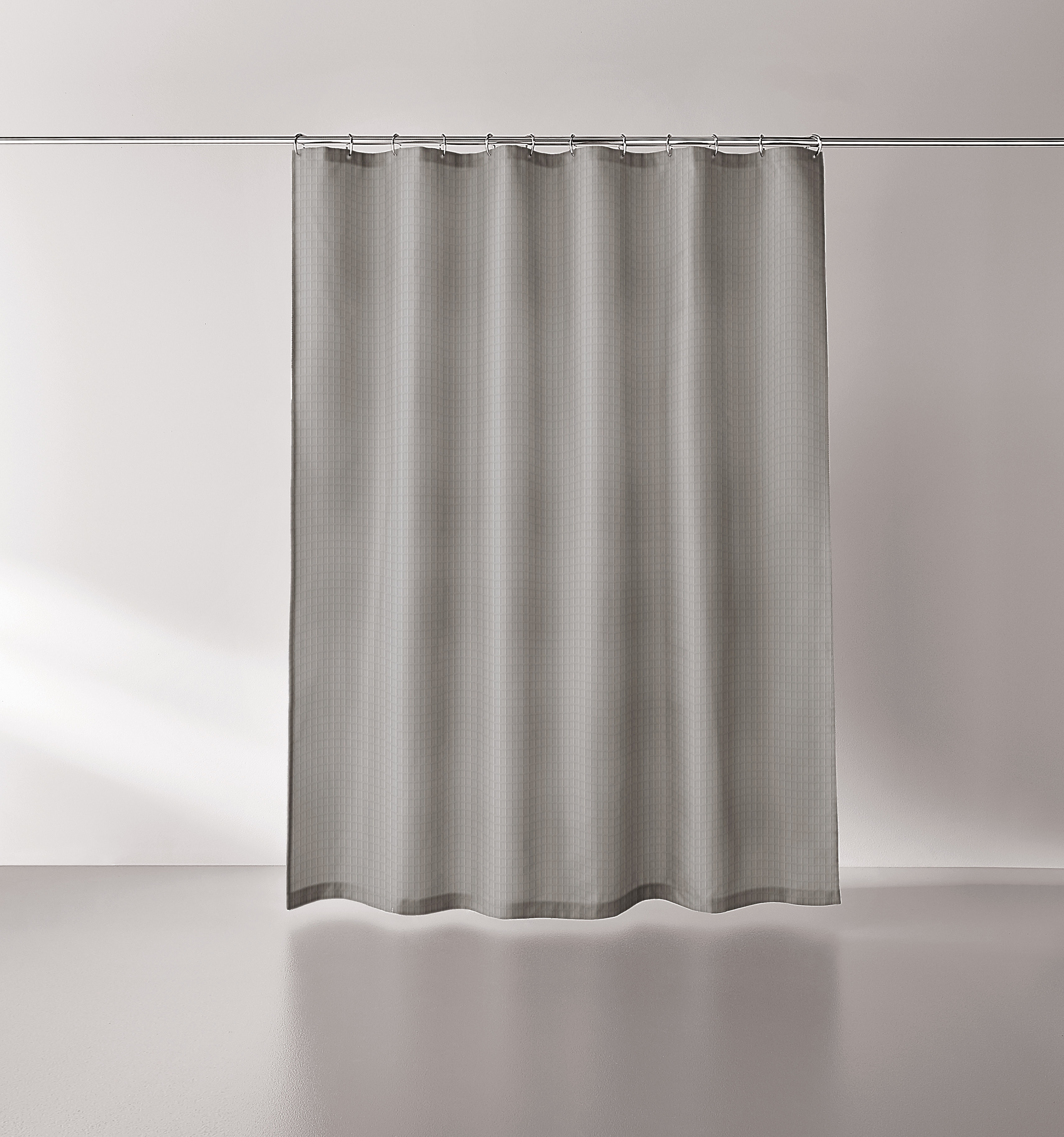 Duschvorhang Textil GRIGLIA in Platin mit 180x200 cm