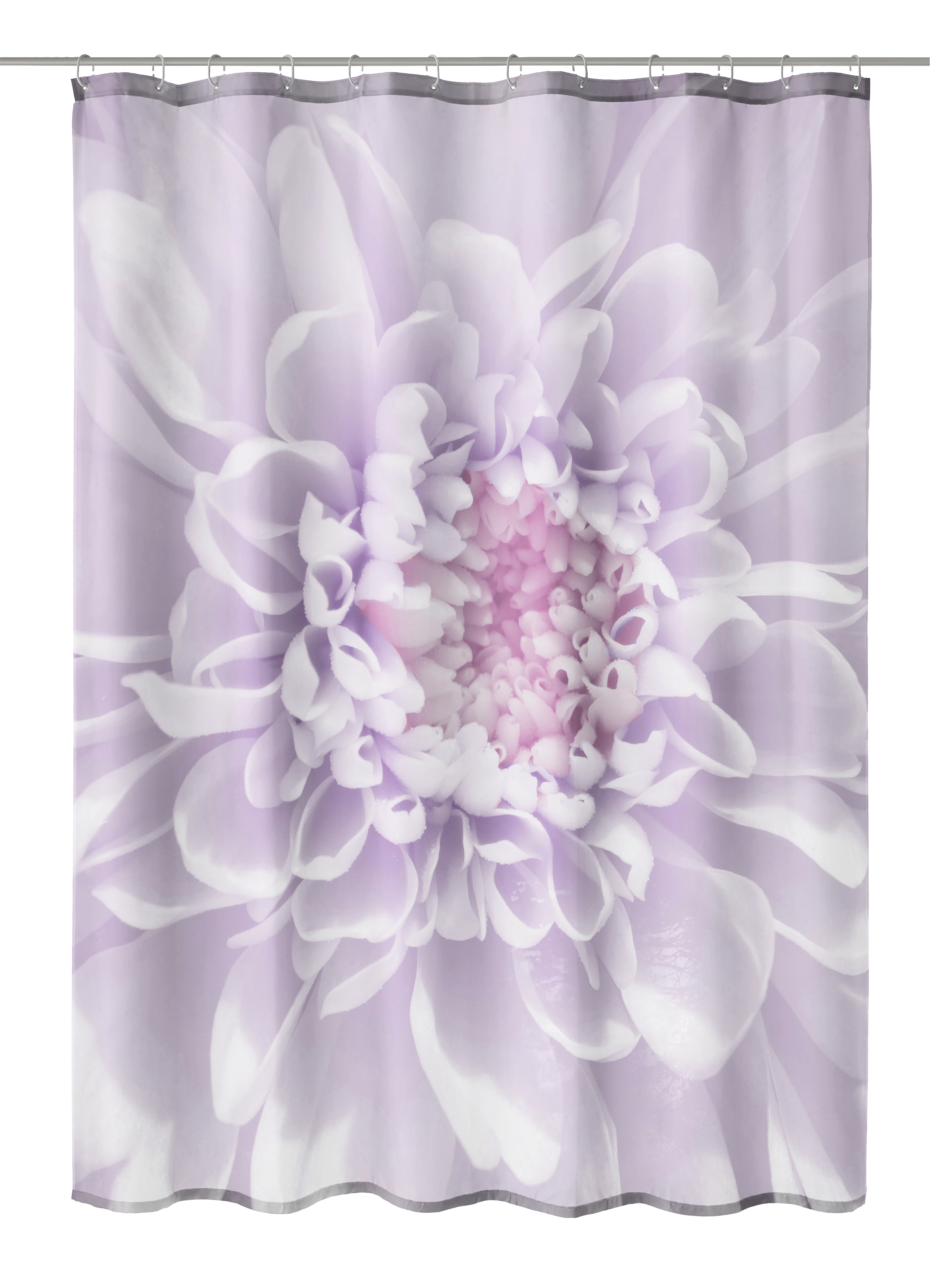 Duschvorhang Textil DAHLIA in Lavendel mit 180x200 cm